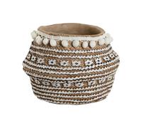 Home ESPRIT Macetero Blanco Marrón Beige Marrón Claro Cemento Tropical 25 x 25 x 18 cm