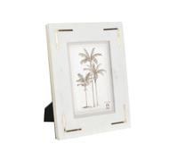 Home ESPRIT Marco de Fotos Blanco Dorado Latón Mármol Natural Shabby Chic 20 x 2 x 25 cm