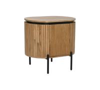 Home ESPRIT Mesita de Noche Natural Metal Madera de Paulonia 60 x 43 x 57 cm
