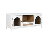 Home ESPRIT Mueble de TV Blanco Cristal Madera de Paulonia 120 x 40 x 50 cm