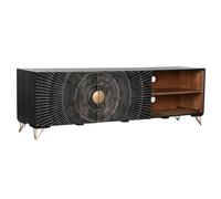 Home ESPRIT Mueble de TV Negro Metal Madera de Mango 160 x 40 x 50 cm