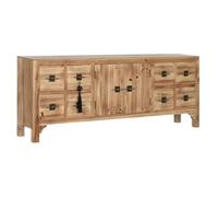 Home ESPRIT Mueble de TV Negro Natural Abeto Madera MDF 130 x 24 x 51 cm