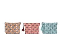 Home ESPRIT Neceser de Viaje Marrón Turquesa Coral 25 x 5 x 20 cm (3 Unidades)