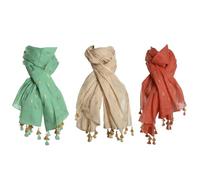 Home ESPRIT Pañuelo Verde Beige Coral (3 Unidades)