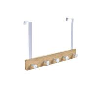 Home ESPRIT Perchero para Puertas Blanco Metal Bambú 38,5 x 4,8 x 25,5 cm