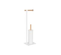 Home ESPRIT Portarrollos de Papel Higiénico Blanco Natural Metal Bambú 22 x 16 x 68 cm
