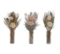 Home ESPRIT Ramo Multicolor Natural Cristal Flor Seca 20 x 10 x 50 cm (3 Unidades)