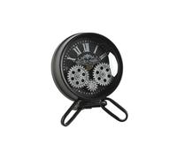Home ESPRIT Reloj de Mesa Negro Plateado Metal Cristal 16,5 x 11 x 21 cm