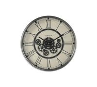 Home ESPRIT Reloj de Pared Blanco Negro Gris Oscuro Hierro Madera MDF 54 x 8 x 55 cm