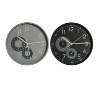 Home ESPRIT Reloj de Pared Negro Gris PVC 30 x 4,7 x 30 cm (2 Unidades)