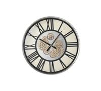 Home ESPRIT Reloj de Pared Negro Metal Cristal 60 x 8 x 60 cm