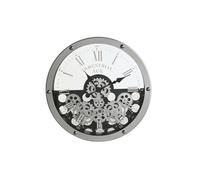 Home ESPRIT Reloj de Pared Negro Plateado Metal Cristal Engranajes 52 x 8,5 x 52 cm