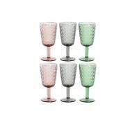 Home ESPRIT Set de Copas Negro Rojo Verde Cristal 285 ml (6 Unidades)
