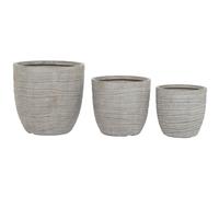 Home ESPRIT Set de Maceteros Beige Fibra de Vidrio Magnesio 45 x 45 x 43 cm (3 Unidades)