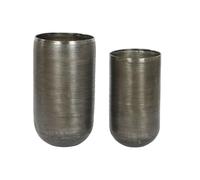 Home ESPRIT Set de Maceteros Dorado Plateado Aluminio 34,5 x 36 x 63 cm