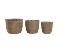 Fíjalo Macetero set 3 fibra 31x31x24 natural marrón.