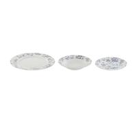 Home ESPRIT Set de Vajilla Azul Porcelana Floral 18 Piezas 27 x 27 x 2 cm