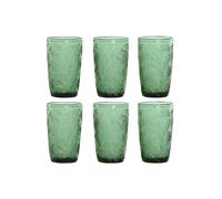 Home ESPRIT Set de Vasos Verde Cristal con Relieve 370 ml