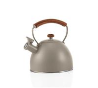 Home ESPRIT Tetera Gris Acero Inoxidable Madera de Caucho 2,5 L