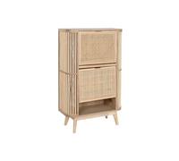 Home ESPRIT Zapatero Dorado Natural Ratán Madera de Abeto Tropical 70 x 29 x 115 cm