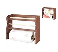 Home Estante 3 Rollos Cocina Madera Oscuro, Madera, 34 x 11 x 26 cm