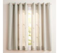 Home Exclusive Exclusiva casa Cortinas loha Lino Ojal metálico en la Parte Superior Ventana Cortina Panel par, Natural, 52 x 63