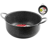 Home Family Stone Cacerola con 2 Asas, Acero Inoxidable/Piedra, Plata, 34 cm