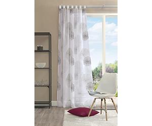 Home Fashion 1 Banda PREPARADA DE Voile Impreso, Poliéster, Gris, 245 cm x 140 cm, H245 x B140 cm (1er Pack)