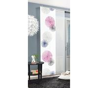 Home Fashion 87999 - Panel de Cortina Rawlins, con la impresión Digital en la decoración de la Tela, con la Pista y la guía de Deslizamiento, 245 x 60 cm púrpura