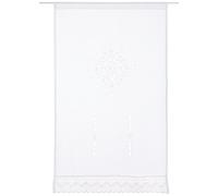 Home Fashion 1 Ventana Estructura DE LONO Bordado, Tela, Blanco, 100 x 60 cm