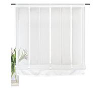 Home Fashion/Estor de Lino con Rayas longitudinales | ELIS| 069652-1007 | TAMAÑO 140 x 120 cm/Blanco