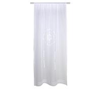 Home Fashion 1 Puerta Estructura Lino Bordada, Tela, Blanco, 180 x 60 cm