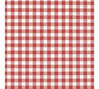 Home Fashion Servilletas de Papel 111211, a Cuadros, Color Rojo, 25 x 25 cm, de 3 Capas, 20 Unidades por Paquete