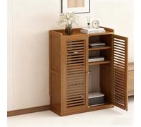 Home Gabinete de almacenamiento multimedia de doble capa con diseño calado, con almacenamiento de enrutador WiFi, toma de corriente y estante oculto para gestión de cables, adecuado para estudios en