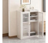 Home - Gabinete de almacenamiento multimedia de doble capa con diseño calado, con almacenamiento de enrutador WiFi, toma de corriente y estante oculto de gestión de cables, adecuado para estudios en