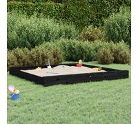 Home & Garden-Sandbox con asientos, cuadrado negro, madera maciza, muebles de pino