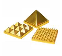 HOME GENIE 3-lagige Messingpyramide für Vastu-Korrektur, Positive Energie und Heimdekoration â€“ handgefertigtes spirituelles Werkzeug (3 x 3 cm)