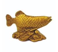 HOME GENIE â€žGoldener Arowana-Fisch Feng Shui Prunkstück | Symbol für Reichtum und Wohlstand | Handgefertigte Heim- und Bürodekoration