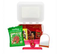 HOME GENIE Kit completo Mehendi - Set Mehndi nupcial con Rachni, espejo, Bindi y accesorios para bodas y festivales
