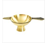 Home Genie Mini latón Diya con soporte para incidencias | Lámpara de aceite tradicional compacta para Pooja, Aarti & Decor | Diya de latón multiuso - 13 cm de longitud, 4,5 cm de altura, 100 g