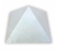 HOME GENIE Natürliche weiÃŸe Selenit-Steinpyramide für Positive Energie, Heilung, Meditation und Heimdekoration â€“ handgefertigter 7,6 cm groÃŸer Kristall