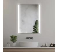 Home Glow 50x70cm Espejo de Baño con Luces LED Espejo de Baño Iluminado Espejo Vertical para Baños con Iluminación Espejo LED para Baños con Bordes Laterales iluminados