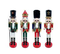 HOME GOODS Decoración Navidad De Madera Cascanueces,20cm 38cm Soldado Cascanueces Marioneta,Figuras de Madera del Rey Cascanueces Adornos Tradicional de Navidad (20CM Soldado con Tambor Rojo)