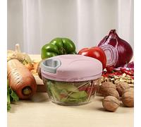 HOME GOODS Picadora Manual, Picadora de Verduras, Picadora de Verduras y Frutas, Cortador Universal de Cocina, Picador de cebollas con Tirador 420ml (Rosa)
