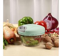 HOME GOODS Picadora Manual, Picadora de Verduras, Picadora de Verduras y Frutas, Cortador Universal de Cocina, Picador de cebollas con Tirador 420ml (Verde)