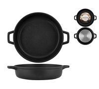 Home Granchef Sartén, Revestimiento Antiadherente con 2 Asas, Redonda, Aluminio Fundido, Negro, 32 cm