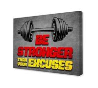 Home Gym Motivation Poster, “Be Stronger Than Your Excuses” Canvas for Mental Toughness, Workout Room and Grind (Unframed,16x24inch(40x60cm))