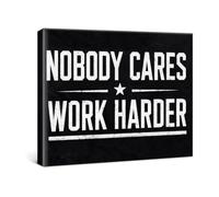 Home Gym Wall-Art Decor Nobody Cares Work Harder Motivational Inspirational Quote Canvas Print For Workout Room Bedroom