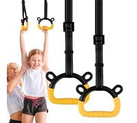 Home Gymnastic Rings - ABS 13.5x10.5x6.5cm | Adjustable Strap 100cm Portable Gym Rings Set | Sturdy Indoor Outdoor Fitness Equipment For Strength Training Exercise Bodyweight Workout