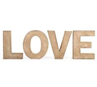 Home Hamptons Pintura con Escritura Love, Madera, Beis